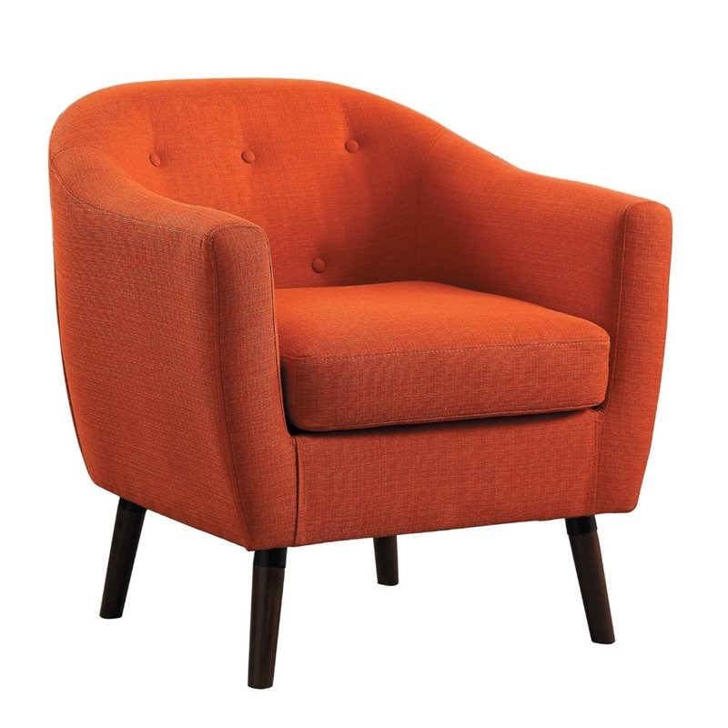Lexicon Lucille Upholstered Accent Chair in Orange | Homesquare