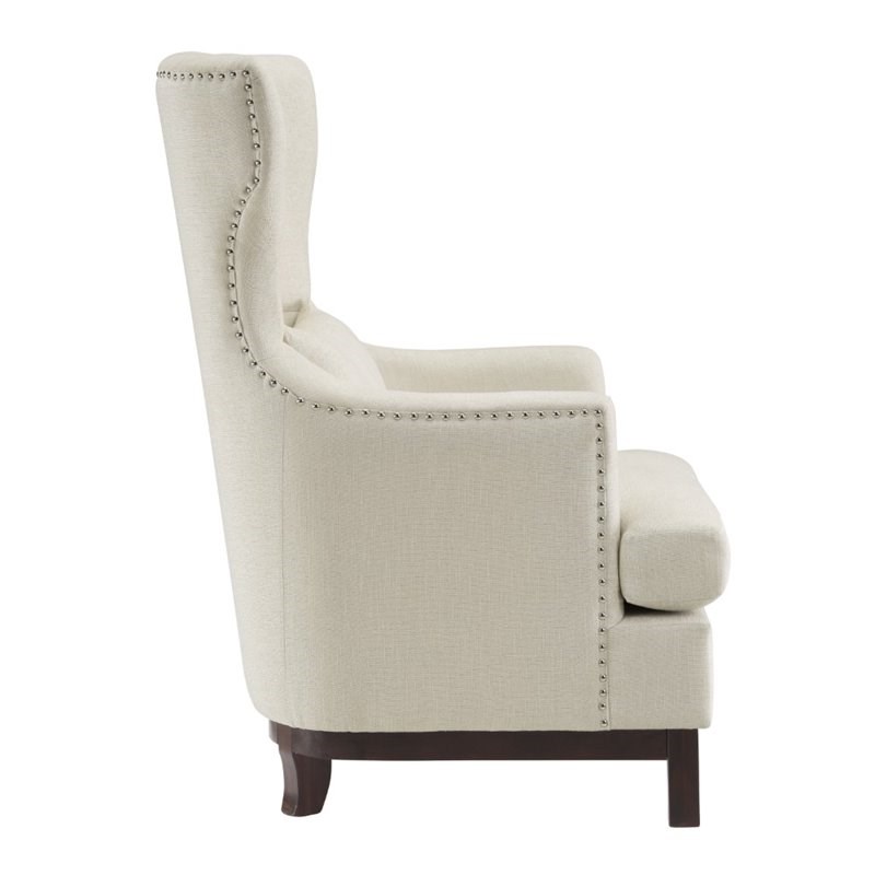 Lexicon elegant Adriano Upholstered Wingback Chair in Beige | Homesquare