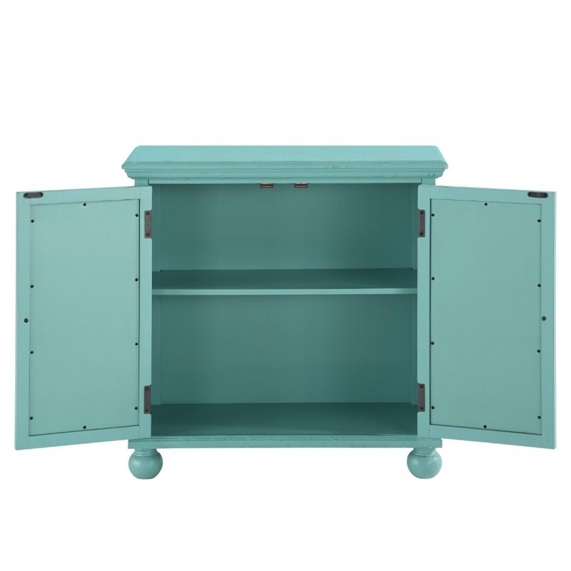 Lexicon Poppy Wood Accent Chest in Antique Greenish-Blue