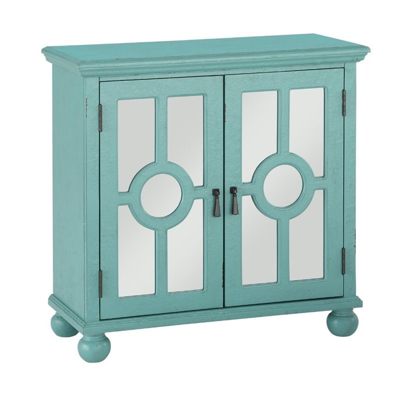Lexicon Poppy Wood Accent Chest in Antique Greenish-Blue