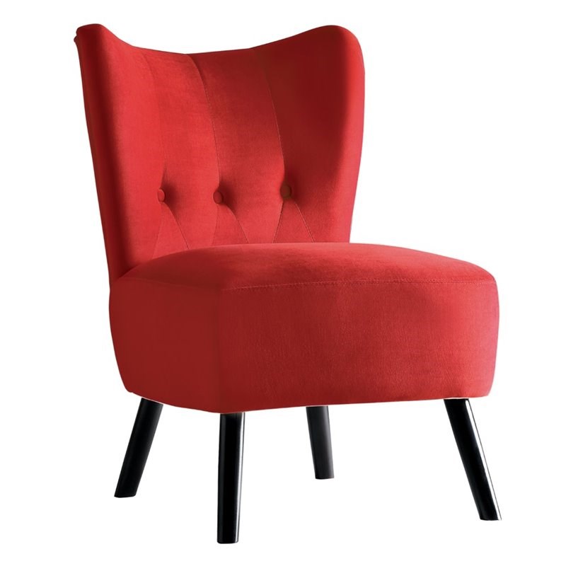 Lexicon Imani Velvet Upholstered Accent Chair in Red
