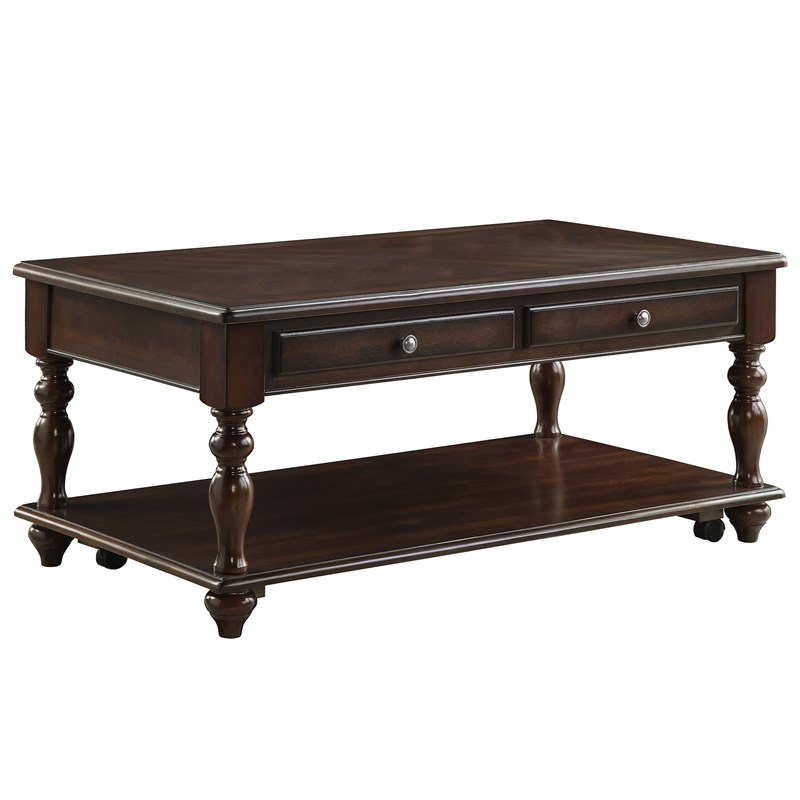 Lexicon Lovington Wood Lift Top Coffee Table with Casters in Espresso