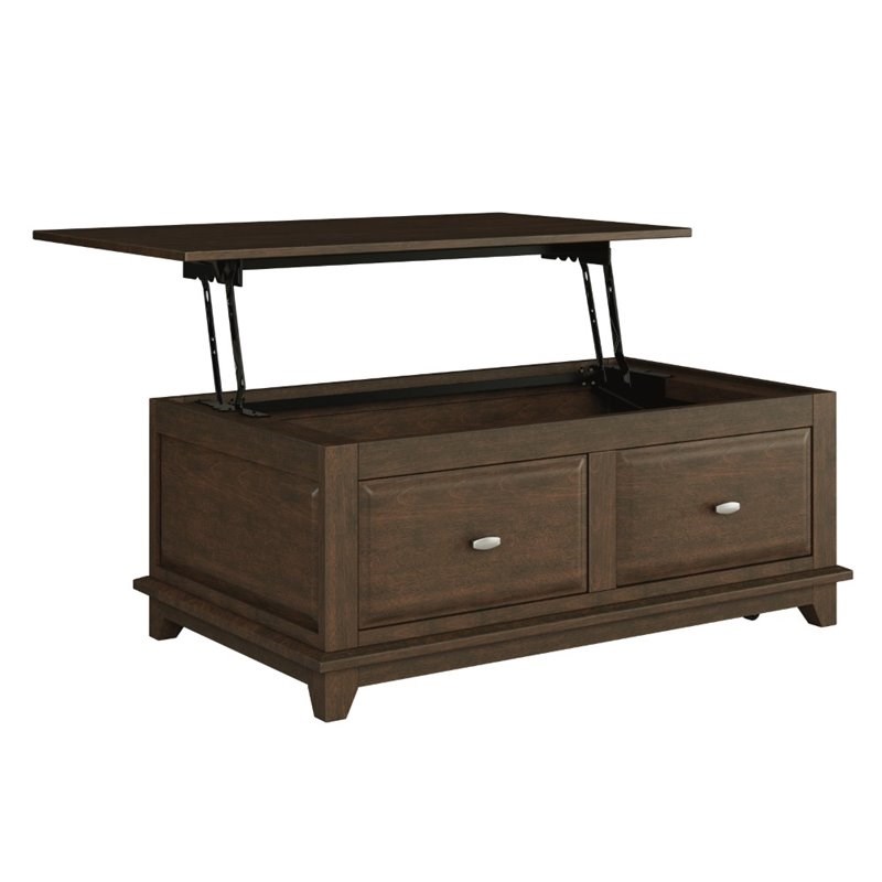 Lexicon Minot Wood Lift Top Coffee Table in Cherry Homesquare