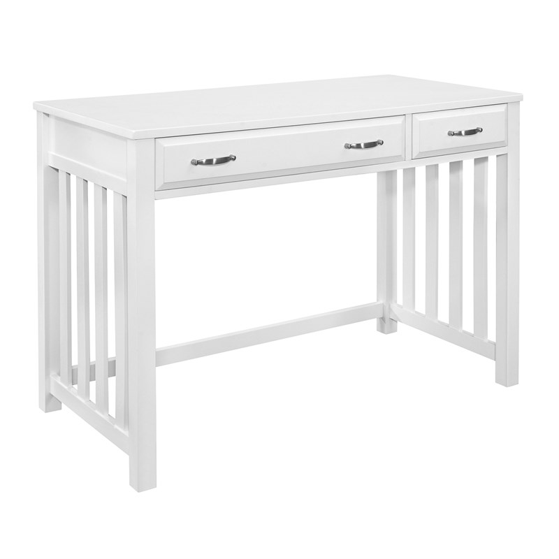 Lexicon Blanche Wood L Shaped Desk with Hutch in White