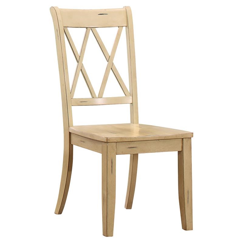 Lexicon Janina Contemporary Wood Dining Room Side Chair in Buttermilk (Set of 2)