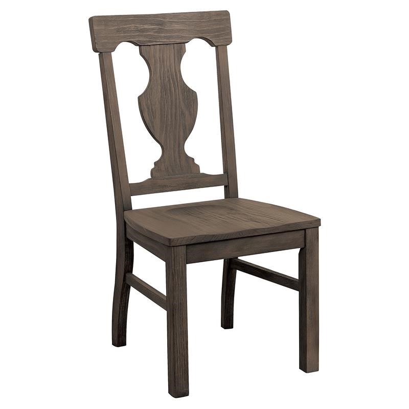 Lexicon Toulon Wood Dining Side Chair in Wire Brushed Dark Pewter (Set of 2)