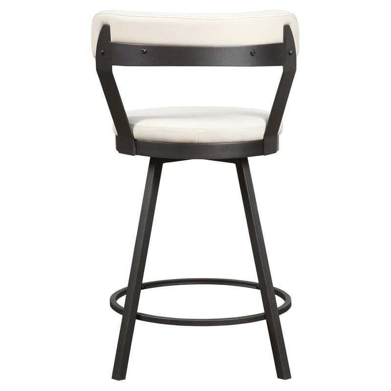 lexicon appert metal counter height swivel stools in dark gray/white