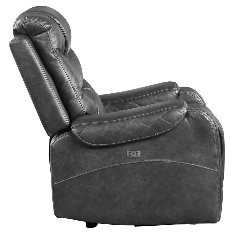 Lexicon Putnam Traditional Microfiber Power Reclining Chair in Gray