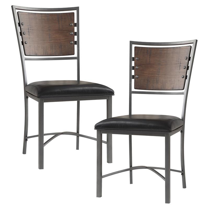 lexicon fideo metal dining room side chairs in burnished/black (set of