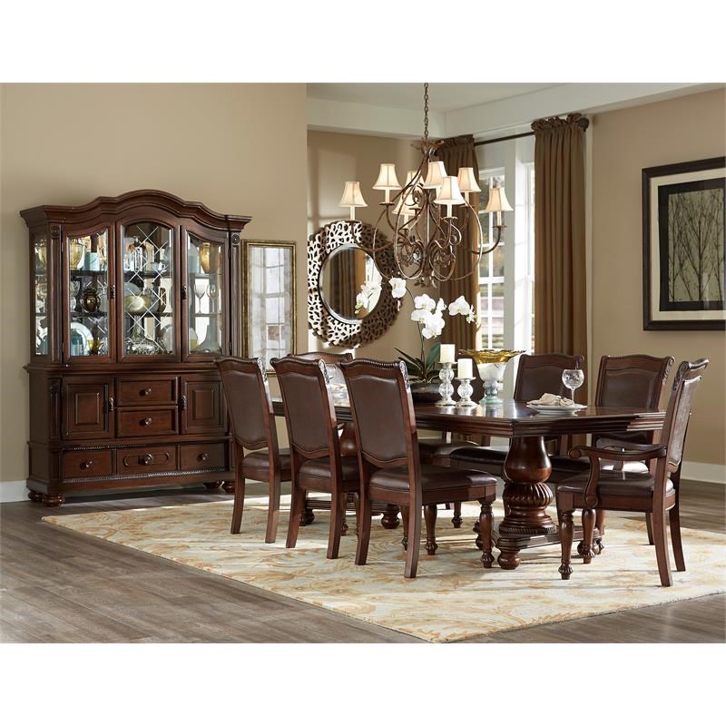 Lexicon Lordsburg Wood Dining Room Arm Chairs in Brown Cherry (Set of 2