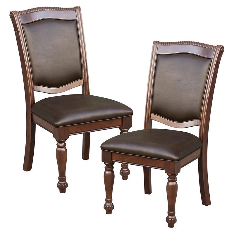 Lexicon Lordsburg Wood Dining Room Side Chairs in Brown Cherry (Set of 2)