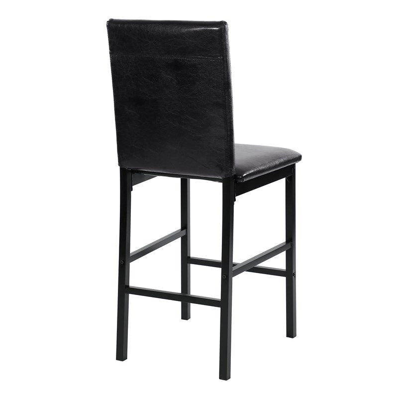 Lexicon Tempe Metal Counter Height Dining Chairs in Black and Brown (Set of 4)