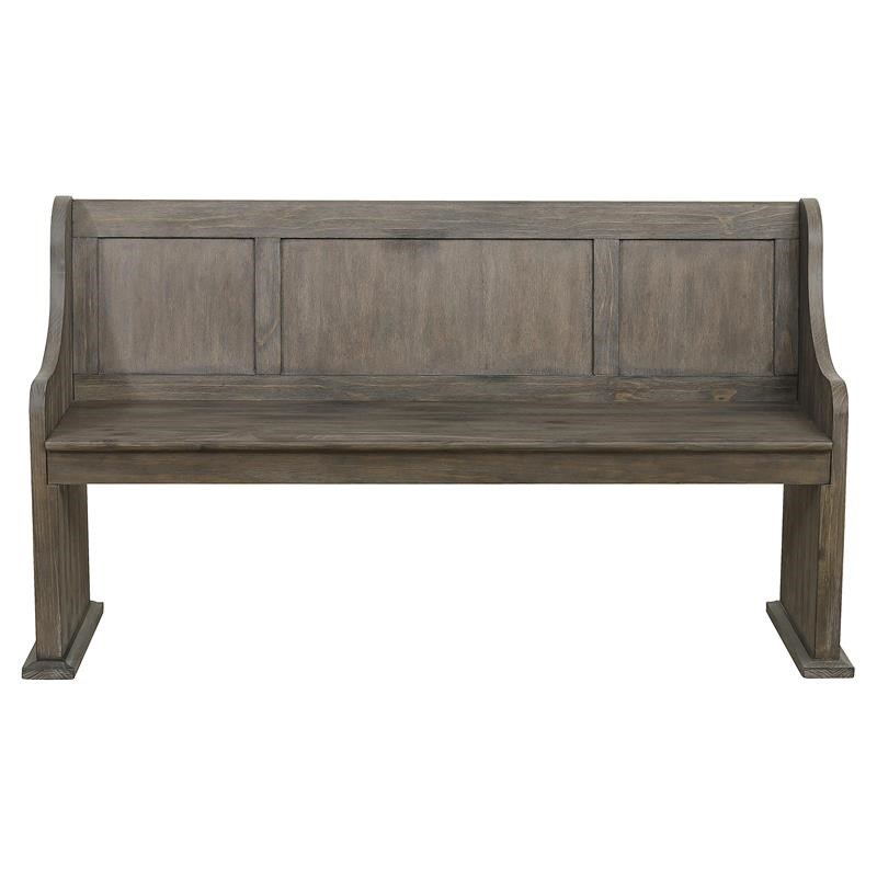 Lexicon Toulon Wood Dining Bench in Wire Brushed Dark Brown