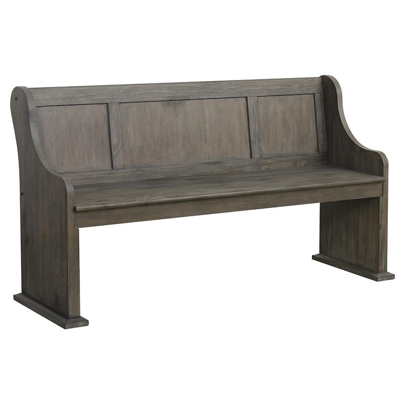 Lexicon Toulon Wood Dining Bench in Wire Brushed Dark Brown