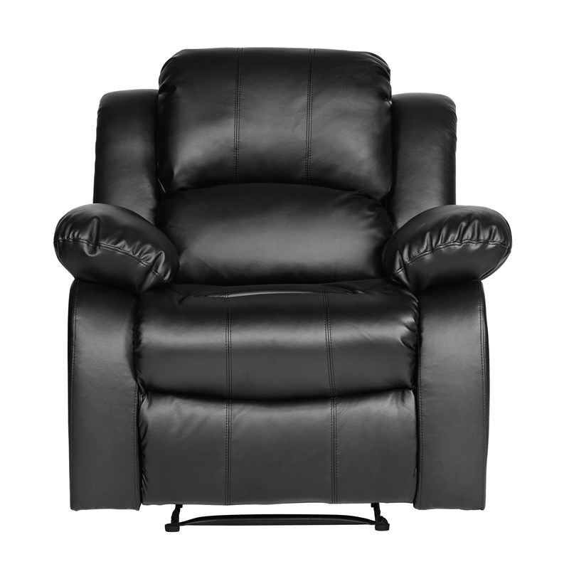 Lexicon Cranley Traditional Faux Leather Reclining Chair in Black