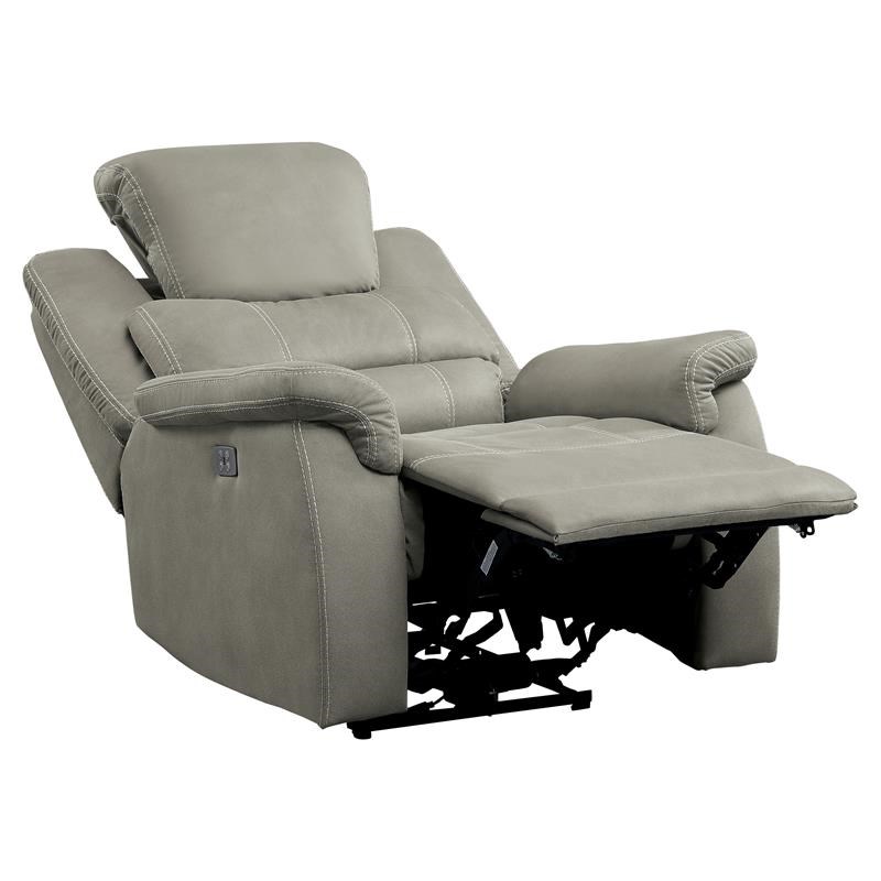 Lexicon Shola Transitional Microfiber Power Reclining Chair in Gray ...