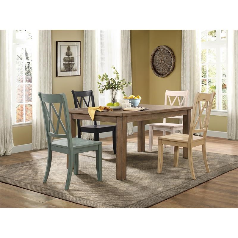Lexicon Janina 5-Piece Contemporary Wood Dining Set in Natural and Black