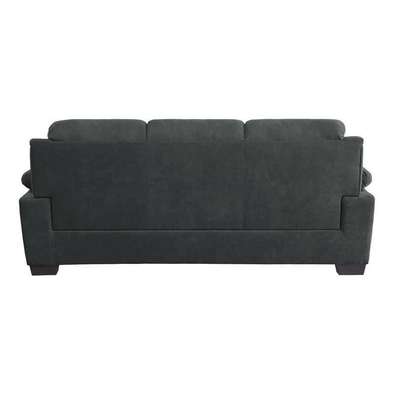Lexicon Holleman Modern Textured Fabric Sofa with Pillow-top Arms in Dark Gray