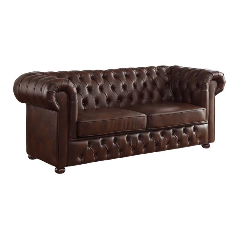 Lexicon Tiverton Breathable Faux, Faux Leather Chesterfield Sofa Bed