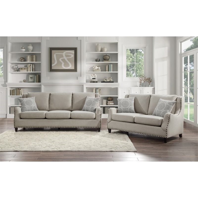 Lexicon Halton Textured Sofa in Beige | Homesquare