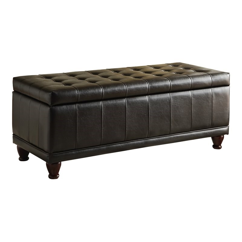 Lexicon Afton 42 5 Contemporary Faux, Contemporary Leather Storage Bench