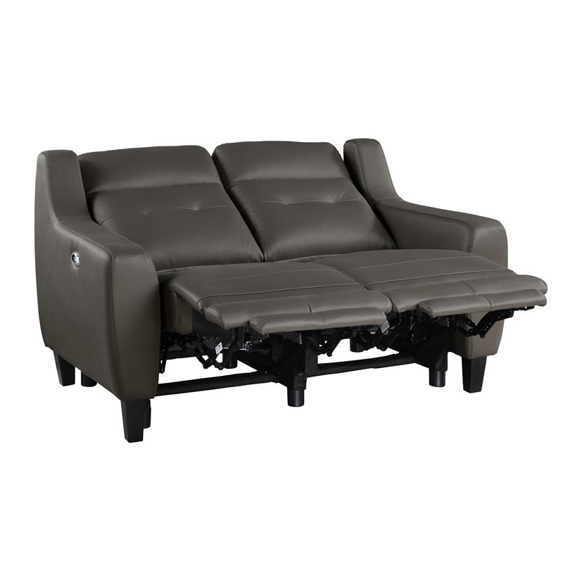 Leather Power Double Reclining Loveseat, 80 Inch Leather Reclining Sofa