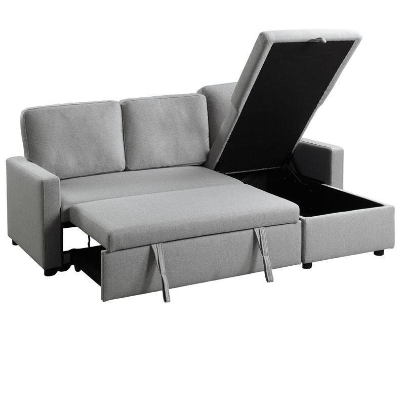 Lexicon Brandolyn Reversible 2 Pc Sectional with Pullout Bed & Storage in Gray