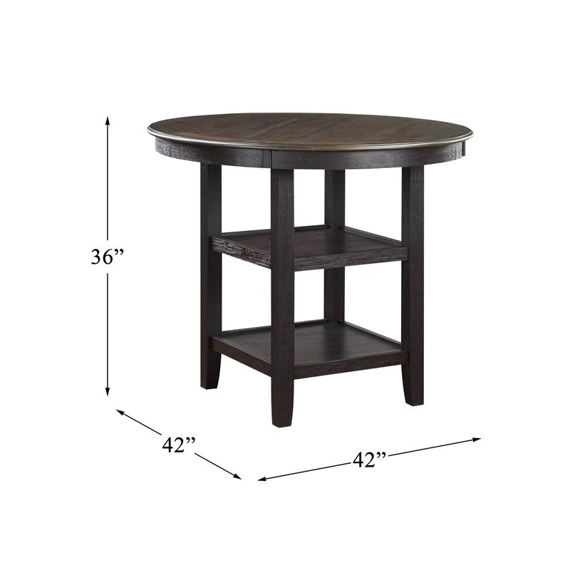 Lexicon Transitional Wood Counter Height Dining Room Table in Brown/Black