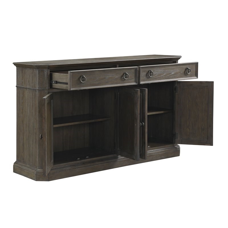 Lexicon Engineered Wood Dining Room Server with 2 Drawers in Driftwood Brown