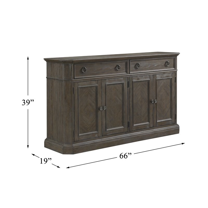 Lexicon Engineered Wood Dining Room Server with 2 Drawers in Driftwood Brown