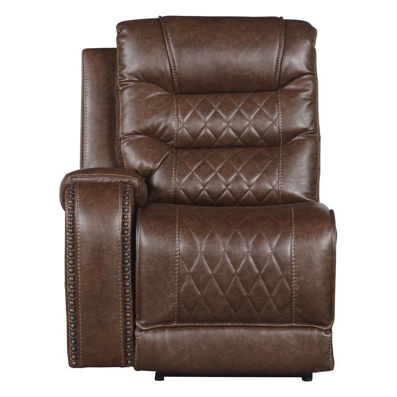 Lexicon Putnam 6PC Fabric Power Reclining Sectional w/ Right Chaise in Brown