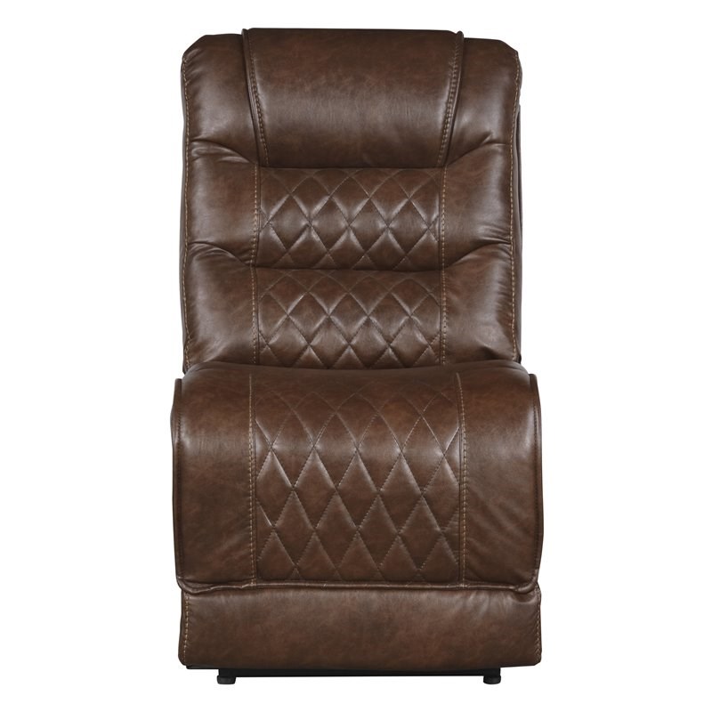 Lexicon Putnam 6PC Fabric Power Reclining Sectional w/ Right Chaise in Brown