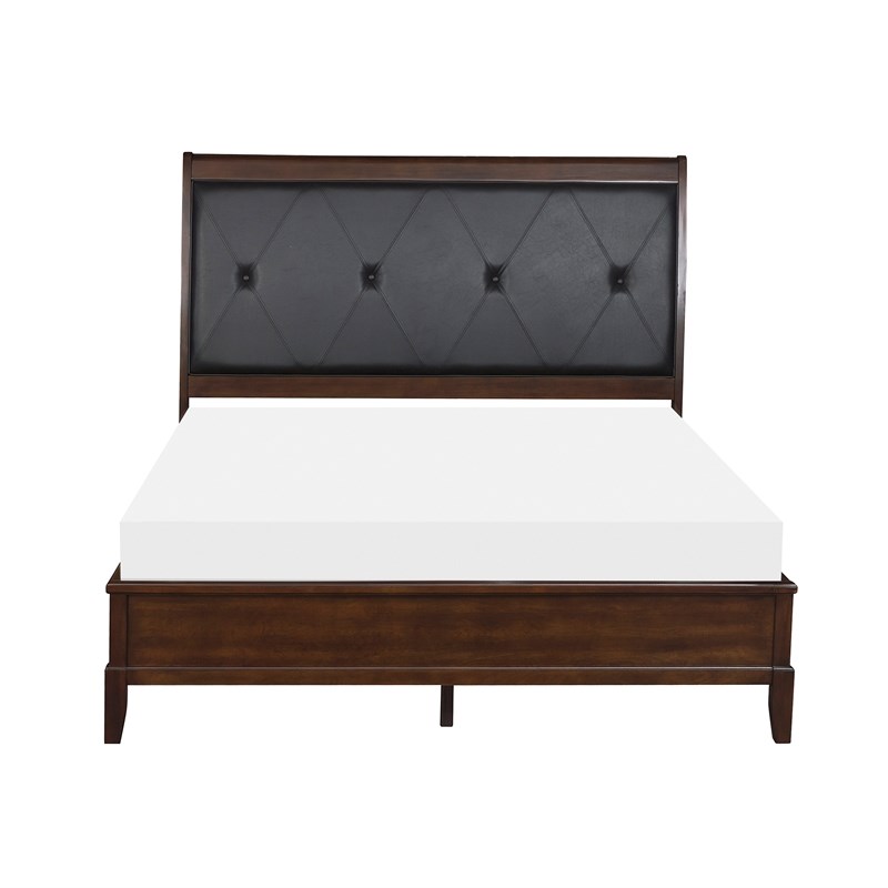 Lexicon Cotterill Eastern King Sleigh Bed in Dark Cherry