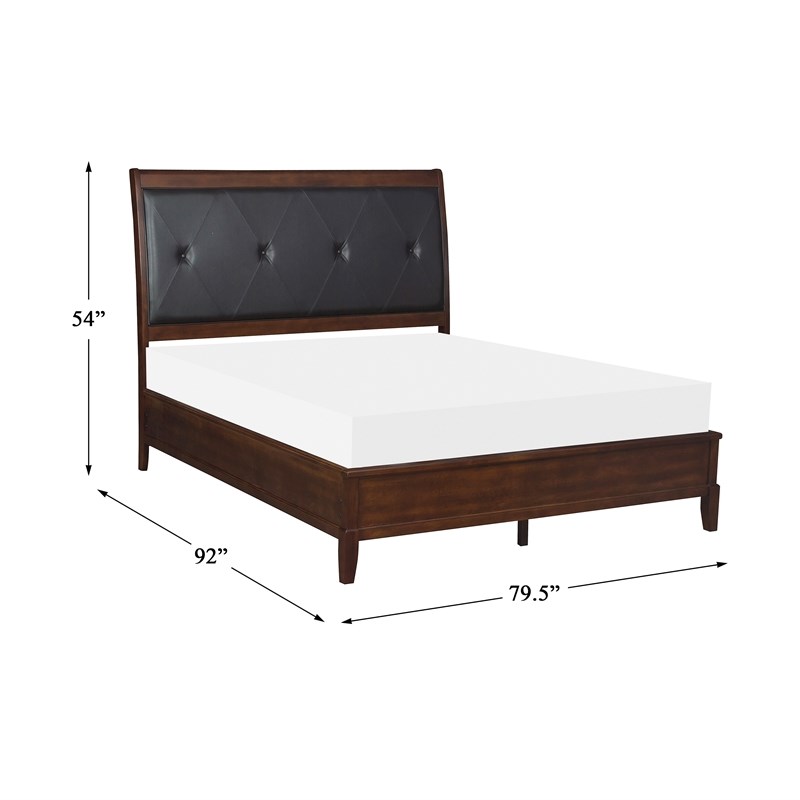 Lexicon Cotterill Eastern King Sleigh Bed in Dark Cherry