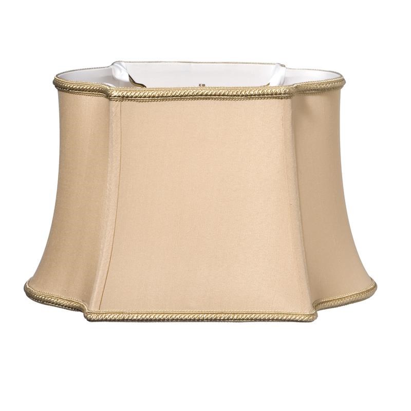 Cloth & Wire Gold Oblong Softback Fabric Lampshade with Washer Fitter