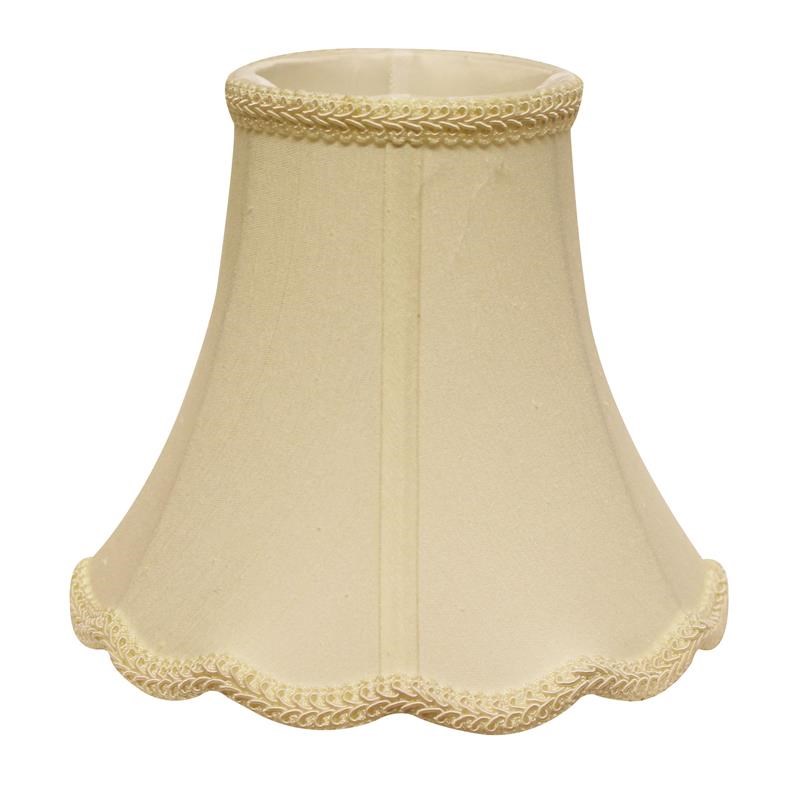Cloth & Wire Scallop Off White Bell Softback Fabric Lampshade with Washer Fitter