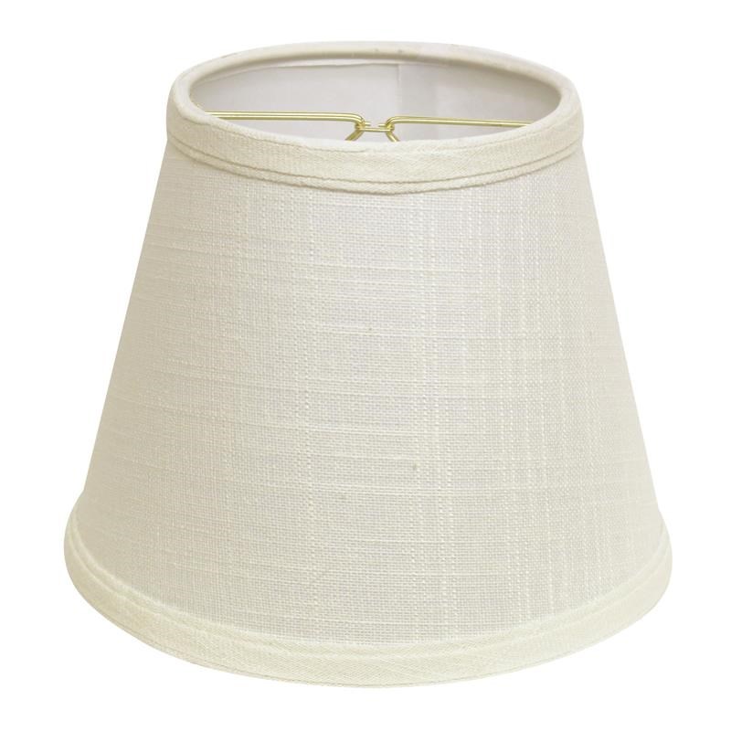 Cloth & Wire White Empire Hardback Fabric Lampshade with Bulb Clip Natural Linen