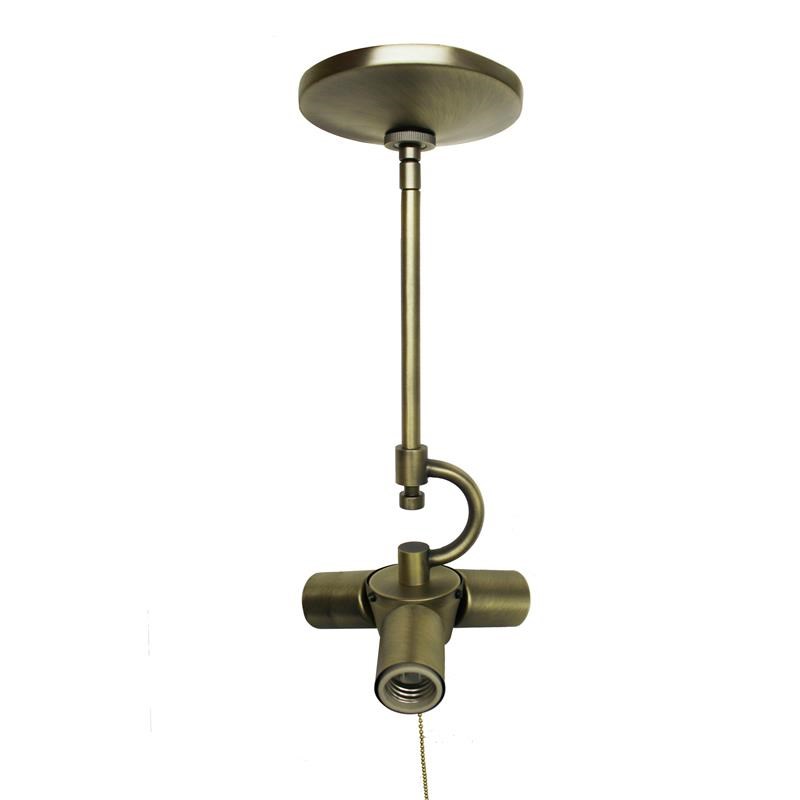 Cloth & Wire Antique Brass 3-Light Pendant Light Fixture for Home Lightning