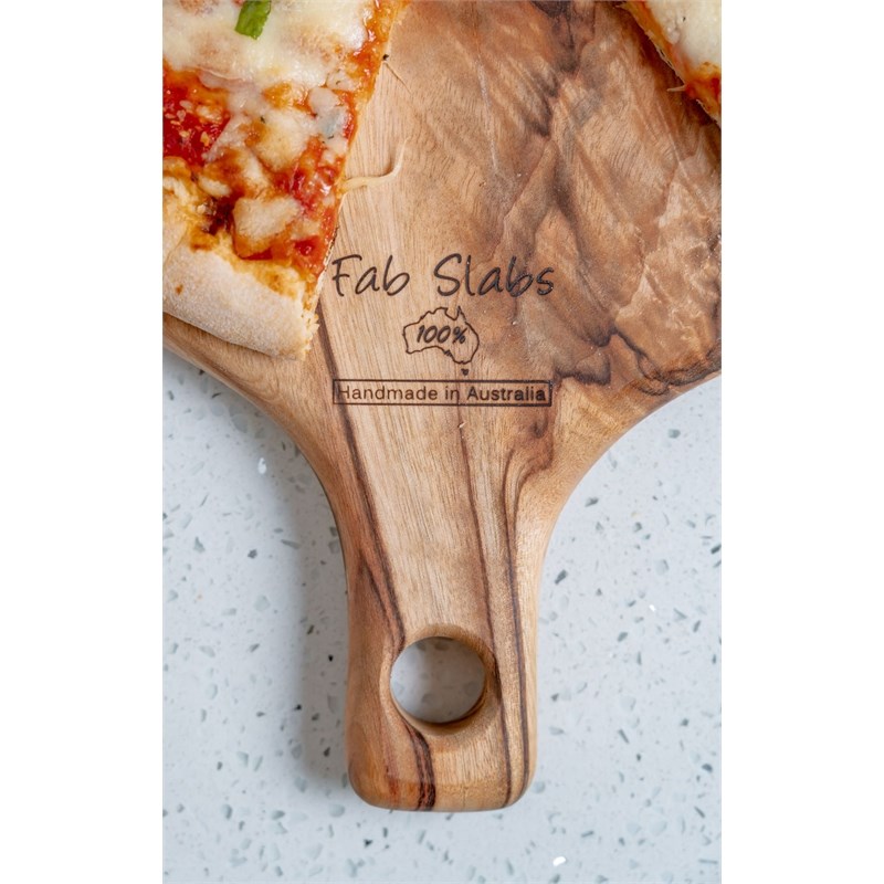 Fab Slabs Natural Wood Camphor Laurel Pizza Board in Brown