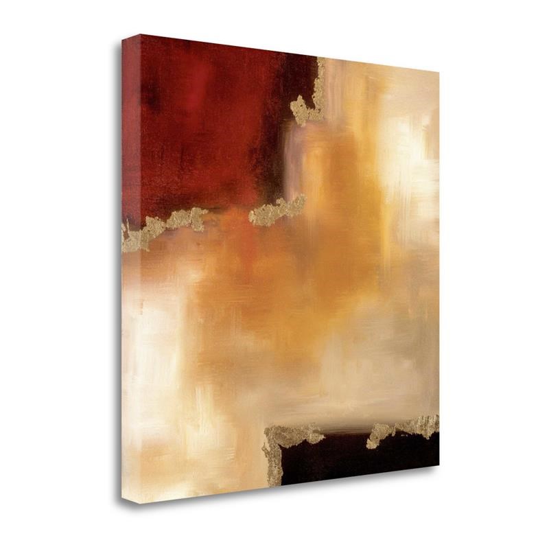 25 x 25 Crimson Accent II by Laurie Maitland- Print on Canvas Fabric Multi-Color