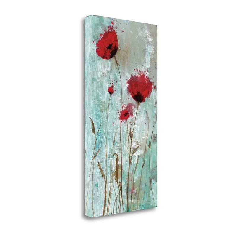 15 x 29 Splash Poppies II by Catherine Brink- Print on Canvas Fabric Multi-Color