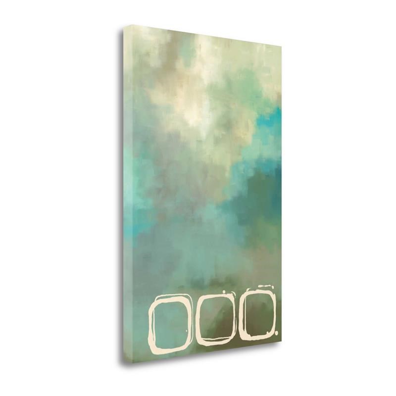 20x29 Retro In Aqua And Khaki II By Laurie Maitland - Canvas Fabric Multi-Color