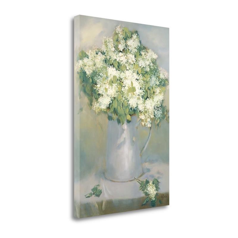 16 x 24 White Lilacs by Andrea Dern- Wall Art Print on Canvas Fabric Multi-Color