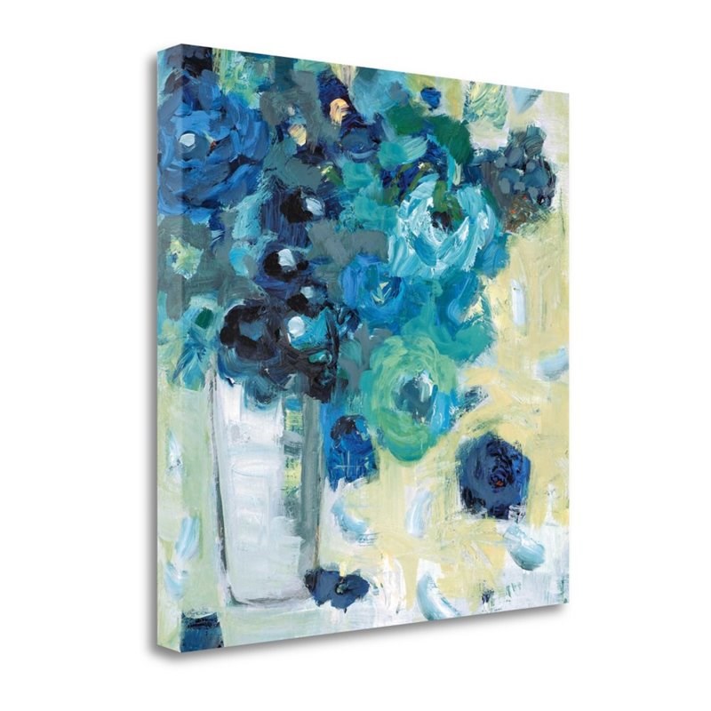 30 x 30 Harmony In Blue by Jennifer Harwood - Print on Canvas Fabric Multi-Color