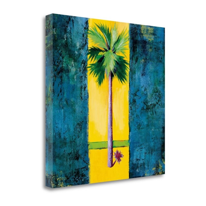 29 x 29 Neon Palm I by Liz Jardine - Wall Art Print on Canvas Fabric Multi-Color