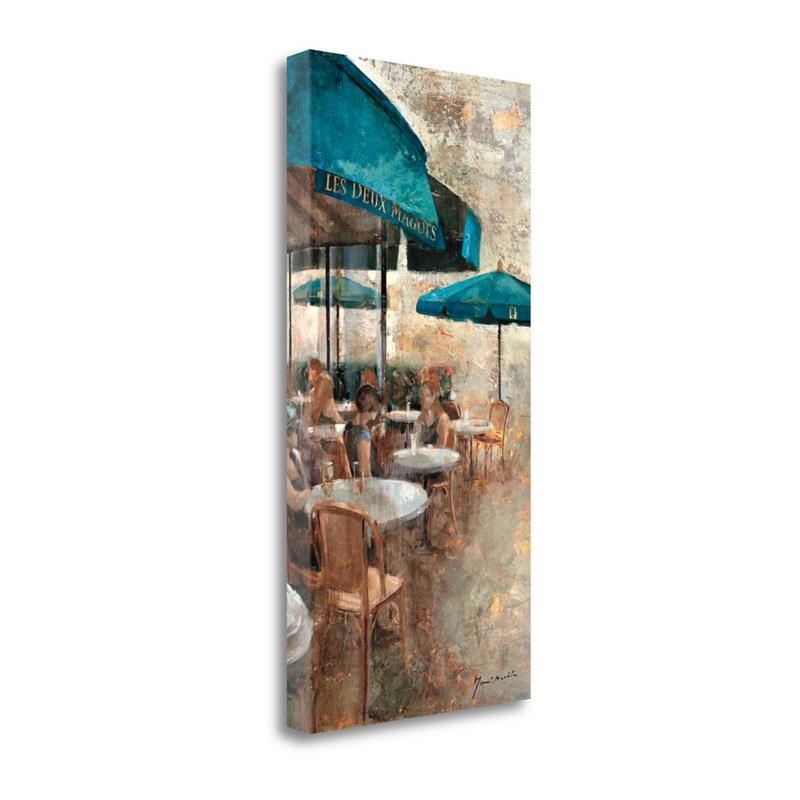 15x29 Terraza Cafe Les Deux Magots By Noemi Martin- on Canvas Fabric Multi-Color