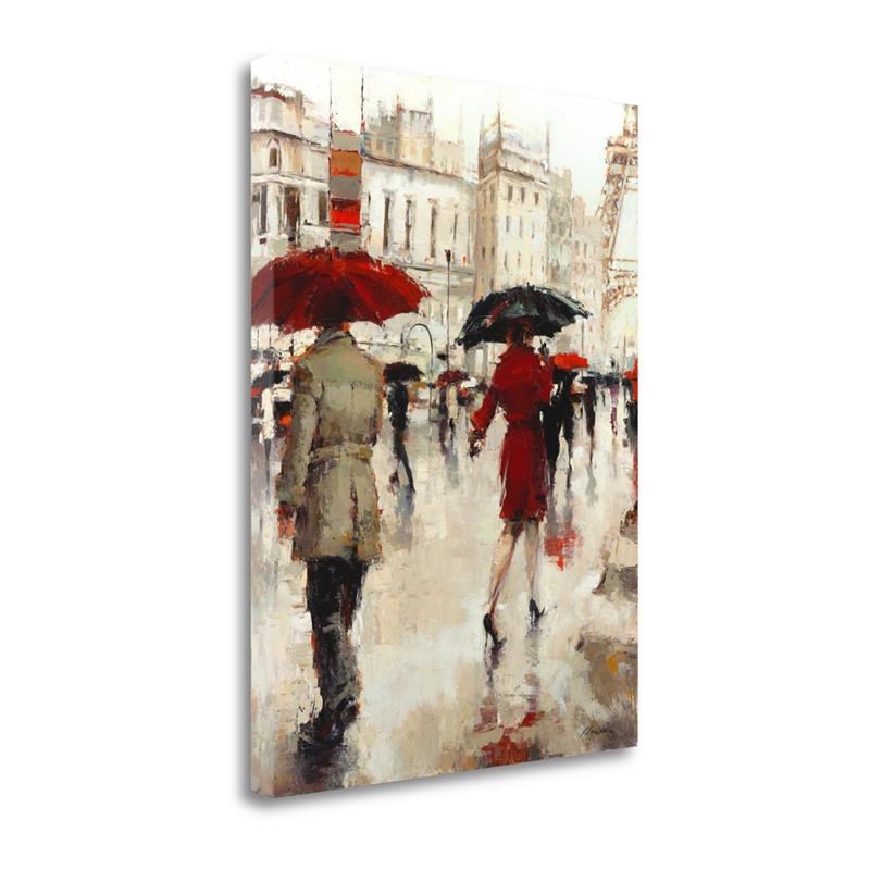 18x24 Parting On A Paris Street By Lorraine Christie - Canvas Fabric Multi-Color