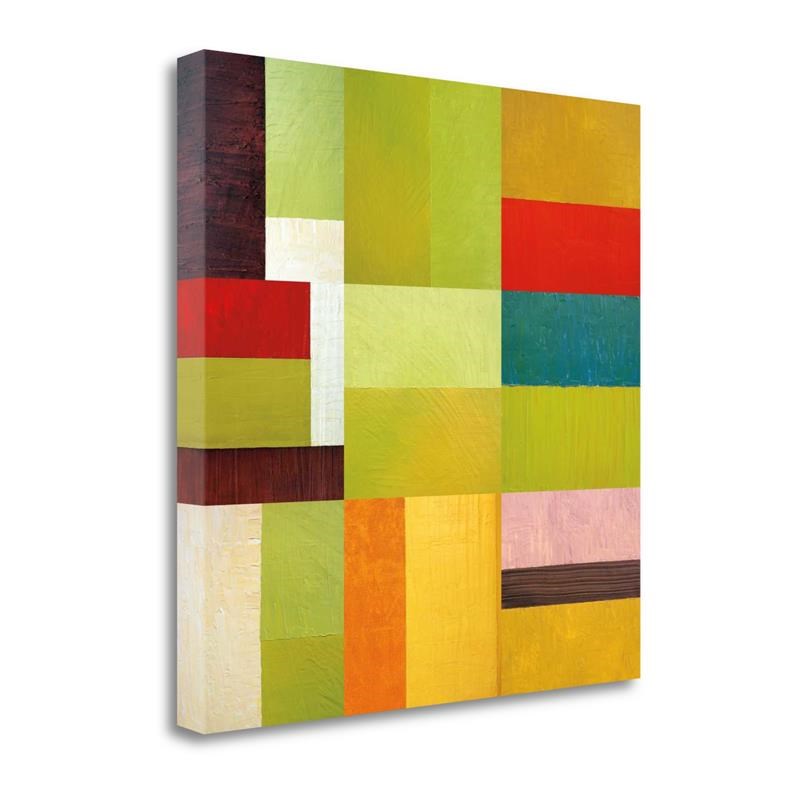 30x30 Color Study Abstract 1 By Michelle Calkins - on Canvas Fabric Multi-Color
