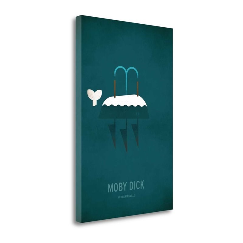 20x29 Moby Dick Minimal By Christian Jackson- Print on Canvas Fabric Multi-Color
