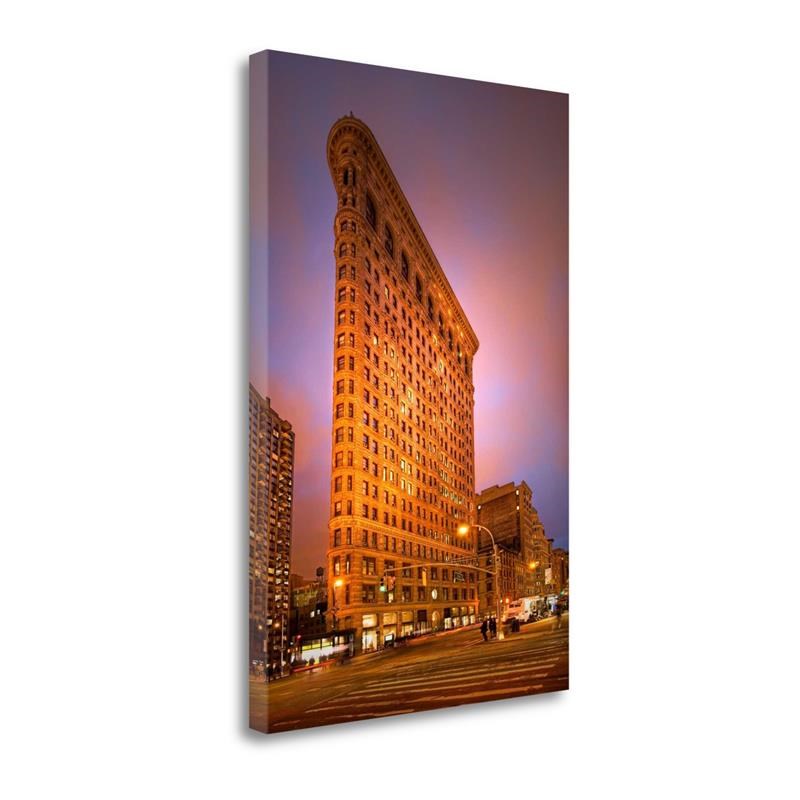 19 x 29 Dramatic Flatiron By Natalie Mikaels- Print on Canvas Fabric Multi-Color
